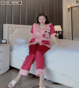 bán buôn đồ bộ nữ Pijama cổ tiểu thư tay ngắn quần dài satin